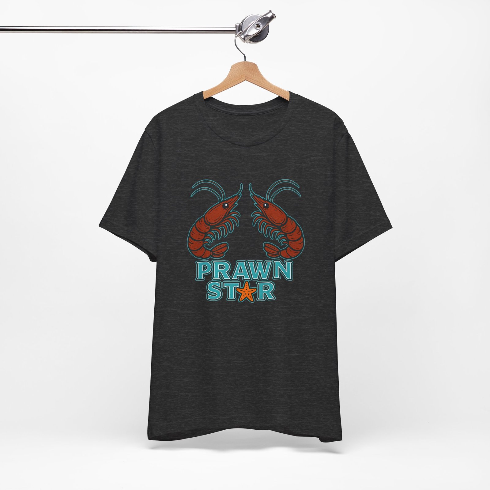 🦐 Prawn Star – Retro Unisex Tee | Fat Merman Designs ⭐🐚✨ - Image 3