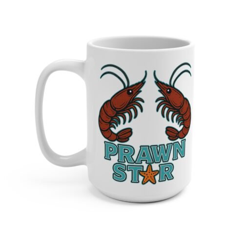 🦐 Prawn Star – 15oz Mug | Fat Merman Designs ⭐🐚☕