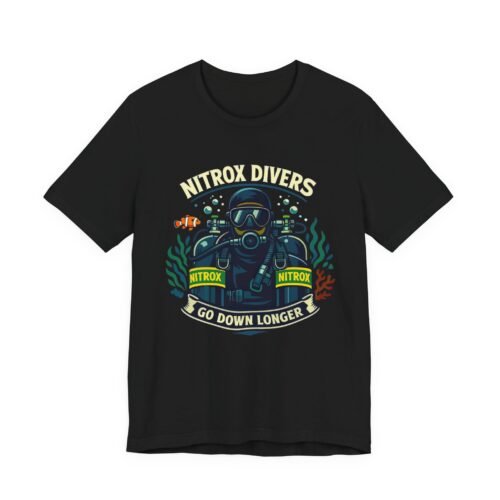 Nitrox Divers Go Down Longer Unisex Tee | Dive With Frank 🤿🟢