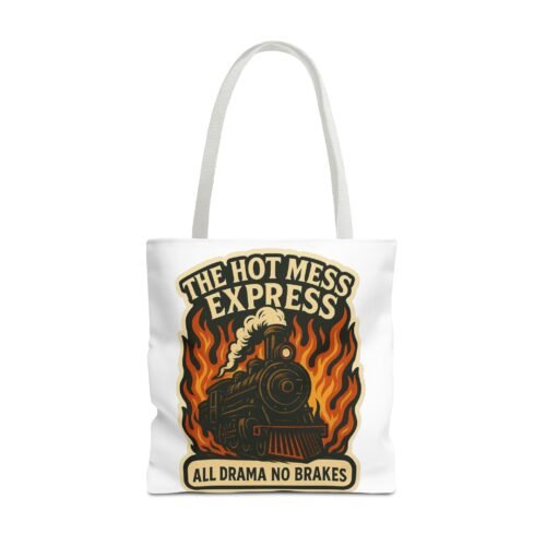 Hot Mess Express – Oversized Chaos Tote Bag (Large) | Fat Merman Designs 🚂🔥👜