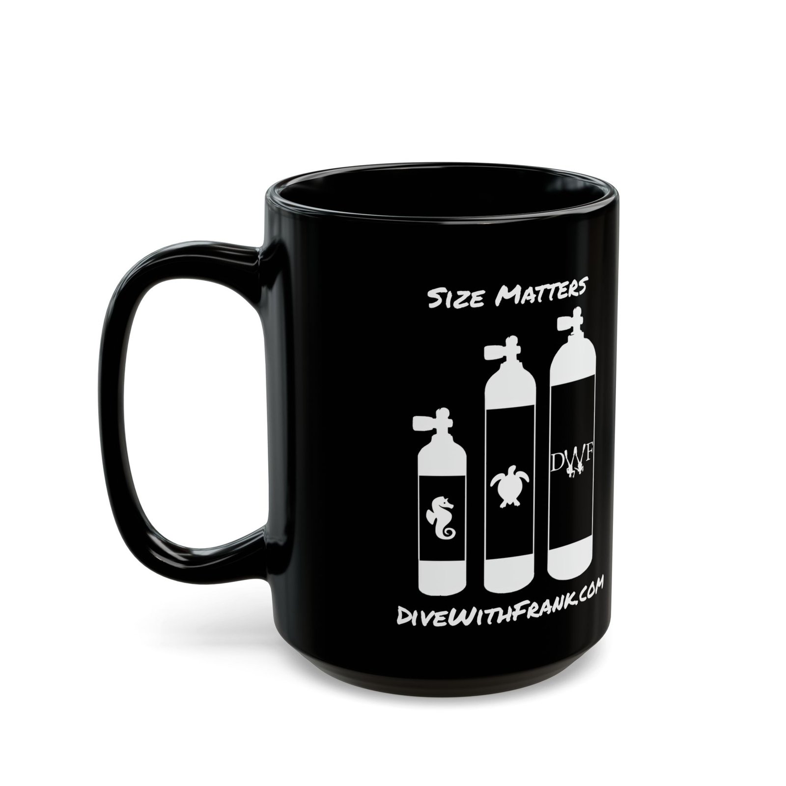 Size Matters 15oz Coffee Mug | Dive With Frank ☕🤿