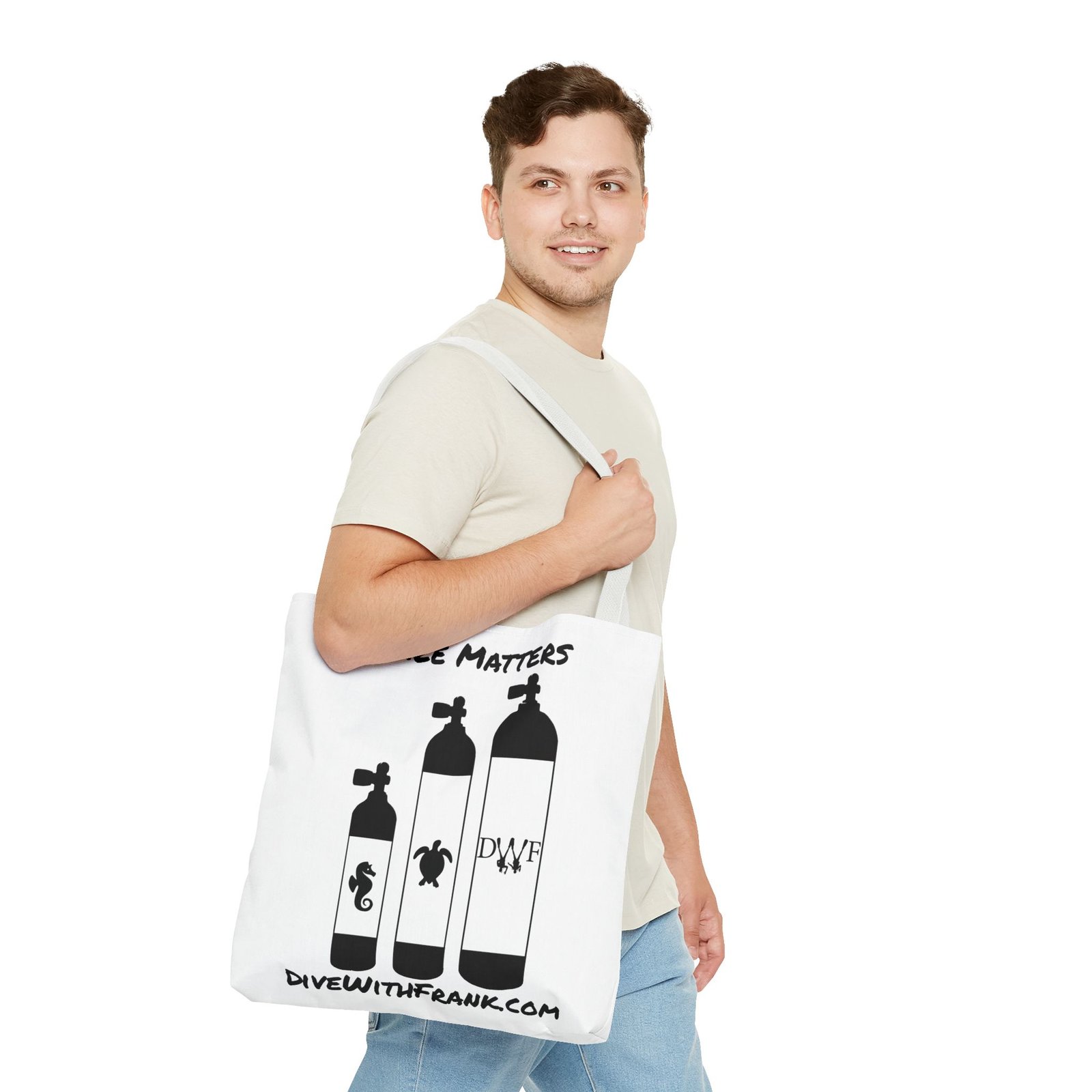 Size Matters Tote Bag | Dive With Frank 🤿 - Image 2