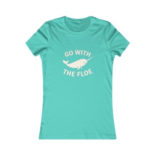 Go With The Floe – Arctic Narwhal Silhouette Women’s Tee | Fat Merman Designs 🐋💙❄️
